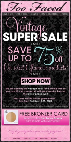 Too Faced Vintage Super Sale: Up to 75% OFF